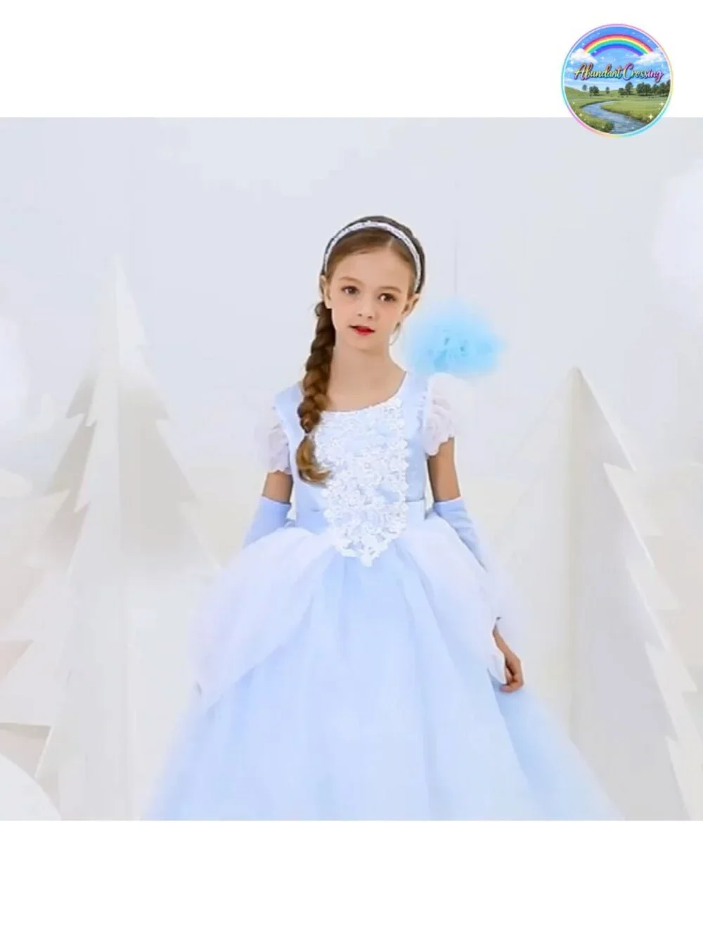Girls Cinderella Princess Ball Gown Costume Dress Up Party